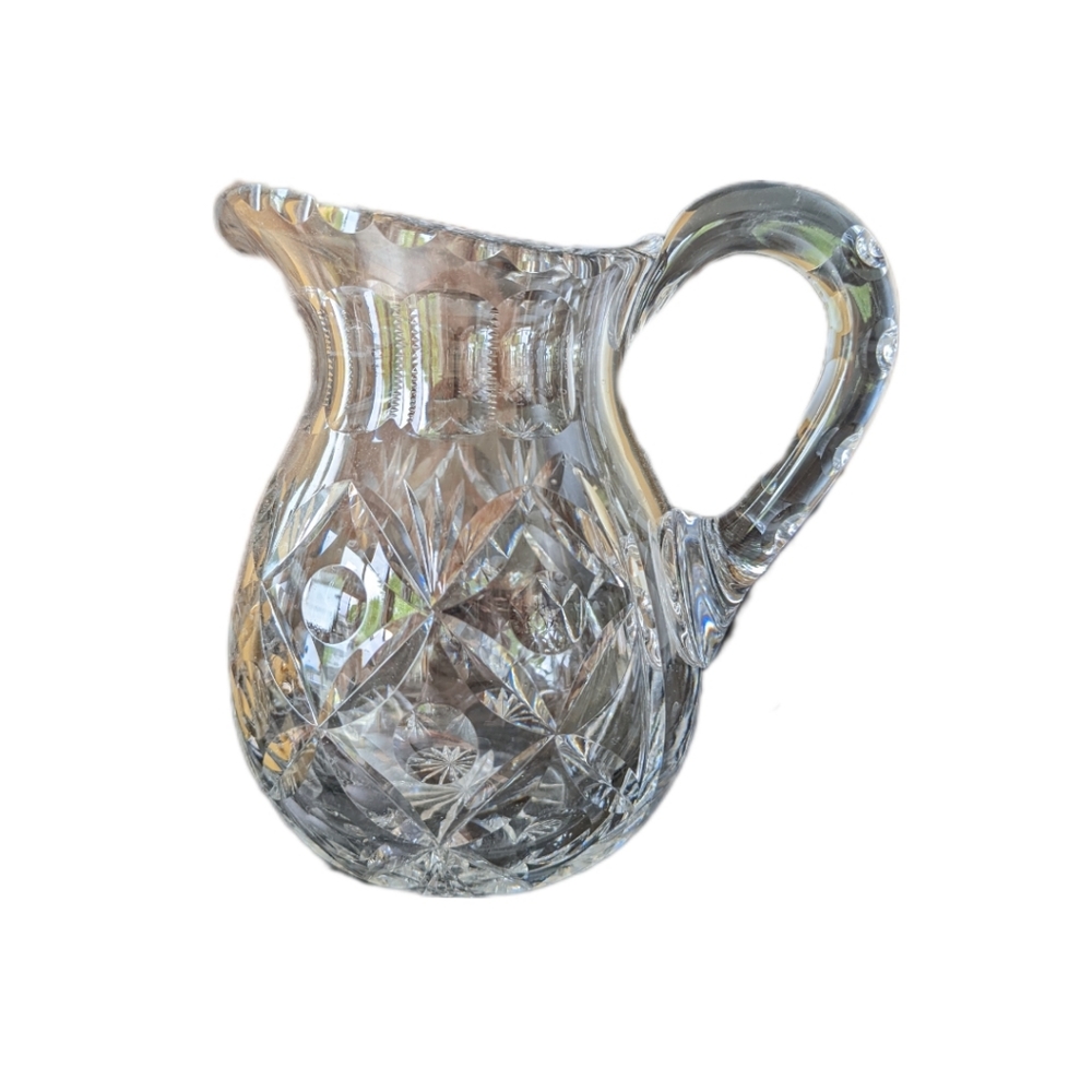 STUNNING Vintage Cross & Olive Crystal Pitcher